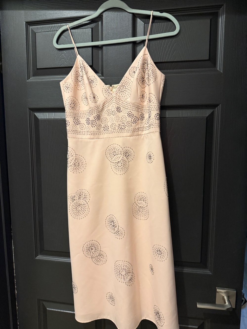 Laundry By Shelli Segal Blush Pink Midi Dress with Eyelet Detail